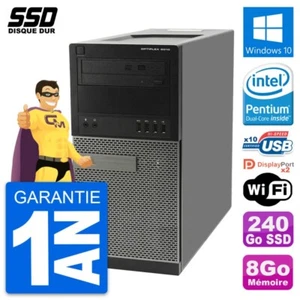 PC Tour Dell OptiPlex 9010 Intel Pentium G630 RAM 8Go SSD 240Go Windows 10 Wifi - Imagen 1 de 6