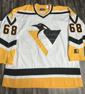 Vintage Pittsburgh Penguins #68 Jaromir Jagr Sewn Adult Xl Starter Jersey White - Picture 1 of 7