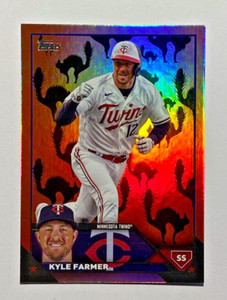 2023 Topps Update #US57 KYLE FARMER Black Cat FOIL SSP 06/10 TWINS