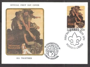Liberia 1979 Norman Rockwell A Scout is HELPFUL Guide Official FDC - Picture 1 of 1