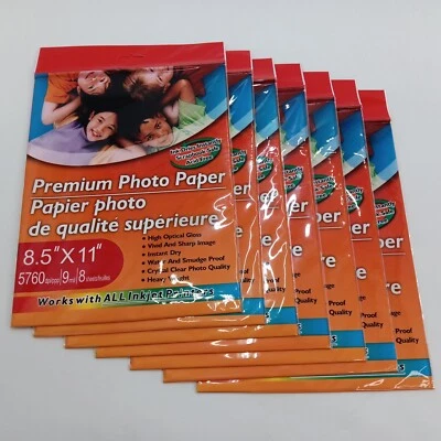 Lote de 7 paquetes de papel fotográfico premium de 8,5"" x 11"" 54 hojas en total (8 por paquete) Foto 1 de 4