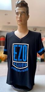 EZO MEN'S FOOTBALL SHIRT BLACK TEAM EZOELIQUID M + XL LIGHTWEIGHT BREEZY FABRIC