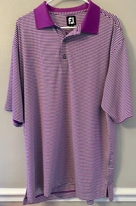 FJ Footjoy Purple Striped Golf Polo Men’s Size XL Extra Large Stretch Preowned - Picture 1 of 2