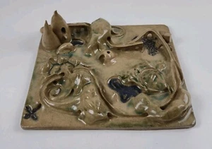 Artist Robert Krause 1980s 1983 Ceramic Sculpture Glazed 3D Landscape Art Vtg - Picture 1 of 12