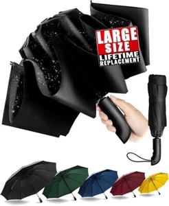Travel Inverted Umbrella Compact Windproof Folding Portable 48-Inch - Picture 1 of 2