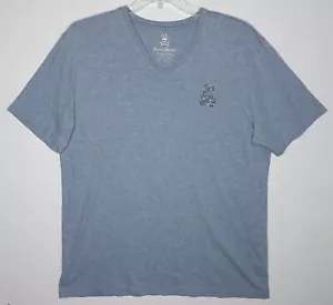 Psycho Bunny blau meliert T-Shirt Gr. XL 7 Camouflage Logo V-Ausschnitt Pima Baumwolle - Bild 1 von 6