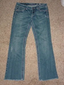 Womens Miss Me JP5071UL Boot Fleur De Lis Pocket Jeans! Size 31x28 Sold As Is! - Picture 1 of 17
