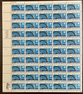 1358    Arkansas River Navigation   MNH 6 c Sheet of 50   FV $3.00  1968. - Picture 1 of 5