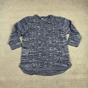 Jason Maxwell Sweater Womens XL Purple Gray Cable Knit - Picture 1 of 12