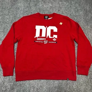 NEW Washington Nationals Sweatshirt Mens XXL Red Cotton Blend Pullover DC '47 - Picture 1 of 14
