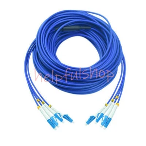 50M Indoor Armored Cable Single-Mode LC-LC 4 Strand 9/125 Fiber Optic Patch Cord - Afbeelding 1 van 1