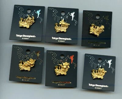 Disney Japan Tokyo Disneyland Fab 6 Pluto Mickey Minnie Donald Train Pin Set - Image 1 of 4