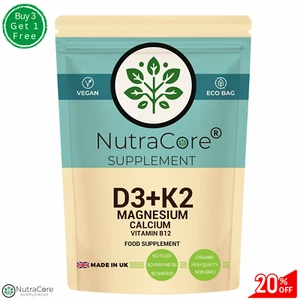 VITAMIN D3 10000iu K2 B12 10000mcg-(Calcium+Magnesium)-VITAMIN d3 K2 b12 -90Caps - Picture 1 of 11