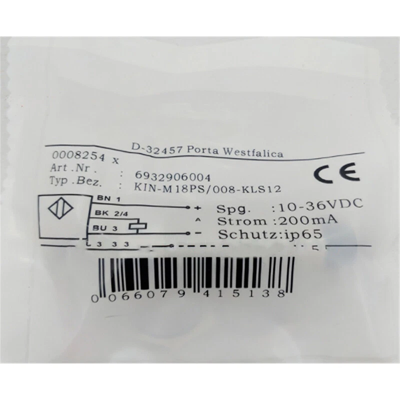 1PCS New For Bernstein KIN-M18PS/008-KLS12 Proximity Switch Sensor - Image 1 of 1