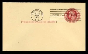 UY13 2c GEORGE/MARTHA WASHINGTON REPLY FDC-CACHET CRAFT - Picture 1 of 3