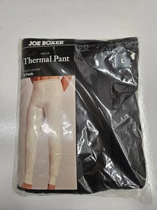 Joe Boxer Thermal Pant Long John Ankle Length Black Size Large 36-38 New in Pkg - Picture 1 of 3