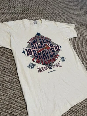 Vintage Starter 1992 Atlanta Braves National League Champions T Shirt - Image 1 of 4