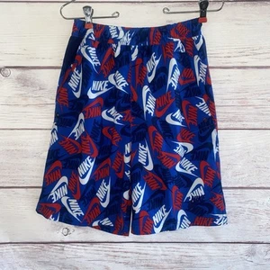 Nike Big Boys Board Shorts XL Blue Al Over Print Standard Fit Swim Pocket Youth - Picture 1 of 10