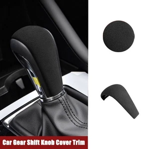 Black Suede Leather Car Gear Shift Knob Trim Cover For Mazda Axela CX-30 2020-25 - Picture 1 of 5