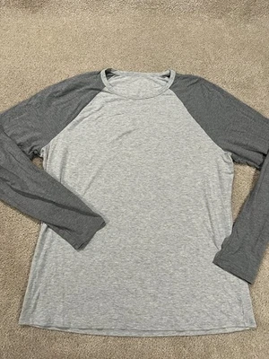 Camisa Lululemon Para Hombre Extra Grande Gris Raglán Manga Larga Rendimiento Elastizada Gimnasio Foto 1 de 4