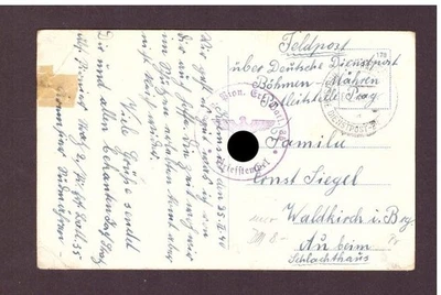 Dt. Reich Feldpost / Dienstpost Böhmen / Mähren Prag n, Waldkirch 1940 - Bild 1 von 2