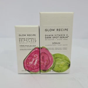 Glow Recipe Guave Vitamin C Serum für dunkle Flecken 1 Unze 30 ml/helle Augengel Creme 15 ml - Bild 1 von 5