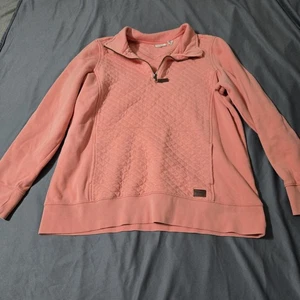 L.L. Bean Stepp Sweatshirt Damen Größe Extra Large Pullover Pfirsich 1/4 Reißverschluss - Bild 1 von 8
