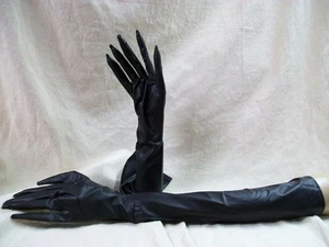 Schwarze Langfingerhandschuhe Hexe Zauberin böser Clown Goth verdreht schlanker Mann - Bild 1 von 7