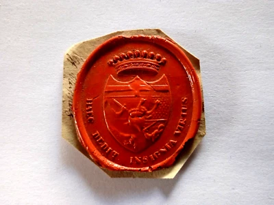 Historisch Antikes Original Siegel Brief/Dokument Heraldik ADEL Wappen - Bild 1 von 4