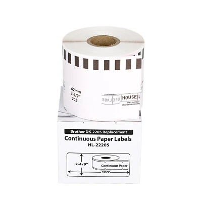 Non-OEM Fits BROTHER DK-2205 PINK Continuous Labels - (2) Rolls of 100' - Image 1 of 4