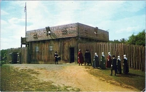 Pilgrims Going Church Plymouth Massachusetts Postcard Unposted - Picture 1 of 2