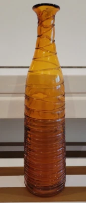 Vaso de vidro artístico soprado à mão âmbar dourado com rosca 15 polegadas - Imagem 1 de 4