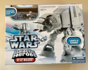 Star Wars Galactic Heroes AT-AT WALKER w/ Speeder Bike Lights & Sound Hasbro NEW - Picture 1 of 7