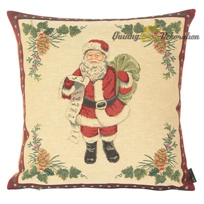 Tapiz Tapiz Papá Noel Funda de Almohada Cojín Funda de Almohada 15x15 pulgadas, Rojo Foto 1 de 3