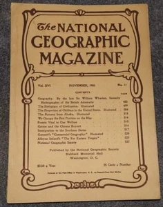 National Geographic Magazine November, 1905, Very Fine - Foto 1 di 3