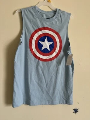 Boys Marvel Captain America Muscle T-Shirt Size L (10-12) NWT - Image 1 of 2