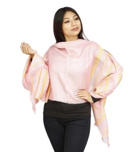 Chal tejido de lana de alpaca para bebé para mujer diseño celestial suave cálido a rayas - Imagen 1 de 18