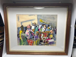 Carolyn Councell Original Aquarell Baltimore Antik Roadshow Signiert Gerahmt - Bild 1 von 15