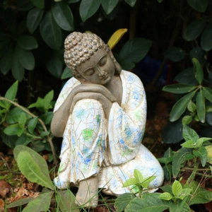Resin Buddha Statue Sleeping Figurine Indoor Outdoor Tabletop Decor Craft - Picture 1 of 9