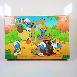 Milton Bradley Smurf 100 Pieces Jigsaw Puzzle COMPLETE - Picture 1 of 1