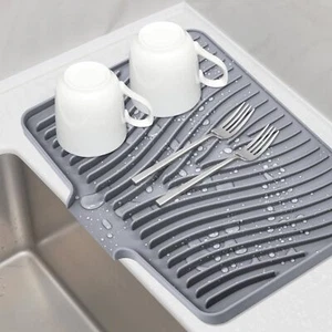 Silicone Dish Drying Mat for Kitchen Counter, Dish Drying Pad, Non-Slip Drain... - Picture 1 of 6