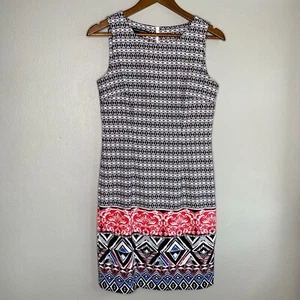 Vestido Vaina MARIO SERRANI Italia Para Mujer 4 Negro Blanco Geométrico Sin Mangas - Imagen 1 de 12
