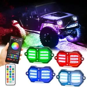 AUXBEAM 4X RGB LED Luces de Roca Neón Luz Inferior Bluetooth APP Control Remoto - Imagen 1 de 12