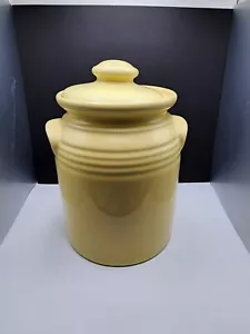 Vintage Gibson Ceramic Butter Yellow Lidded Milk Can Cookie Jar - Picture 1 of 3