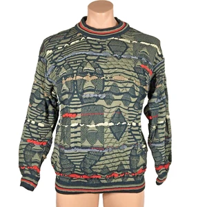 VTG 90s NWT COOGI Australia Cosby BIGGIE-MCGREGOR sweater EUC FIRE S VAPORWAVE - Picture 1 of 7