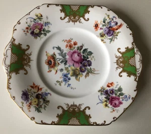 Bone China England Handles CAKE PLATE? Unmarked - Picture 1 of 5
