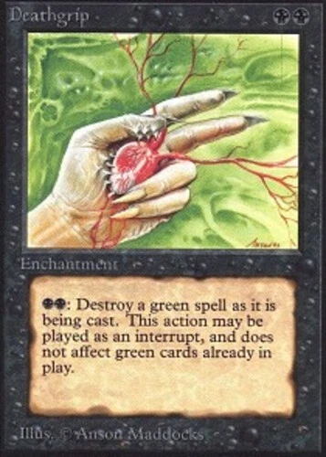 MTG magic cards 1x Deathgrip Beta Moderate Play, English - Image 1 of 1