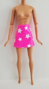 New Barbie Doll Fashionistas Faux Leather Pink Skirt Clothes Outfit Fashion - Picture 1 of 3