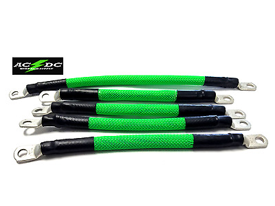 6 PCS EZGO TXT Golf Cart Car 48 Volt 2 Gauge HD NEON GREEN BRAIDED Cables 94UP • 45.95€