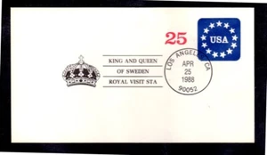 #U611 25 CENT STARS 4/20/88 VISIT KING & QUEEN OF SWEDEN #6 UNUSED MINT NH - Picture 1 of 1